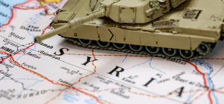 tank on Syrian map