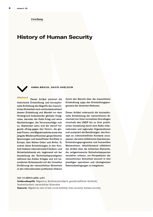 History of Human Security