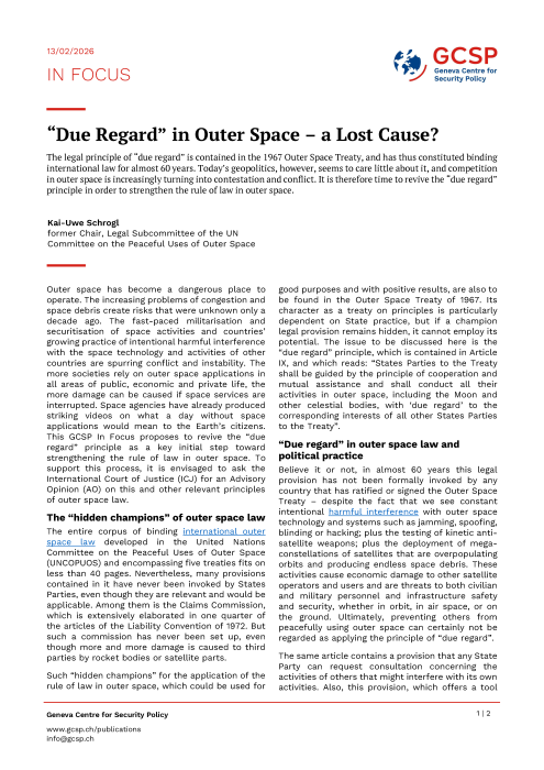 “Due Regard” in Outer Space – a Lost Cause?