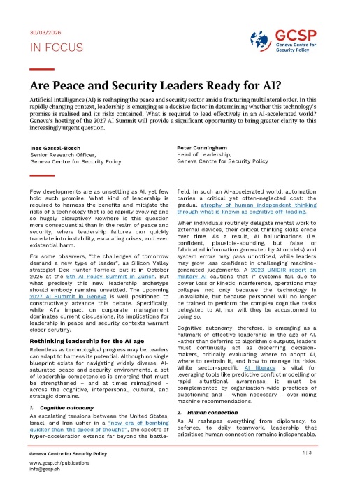 Are Peace and Security Leaders Ready for AI?