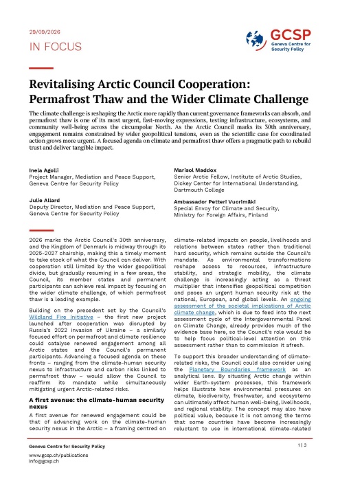 Revitalising Arctic Council Cooperation: Permafrost Thaw and the Wider Climate Challenge